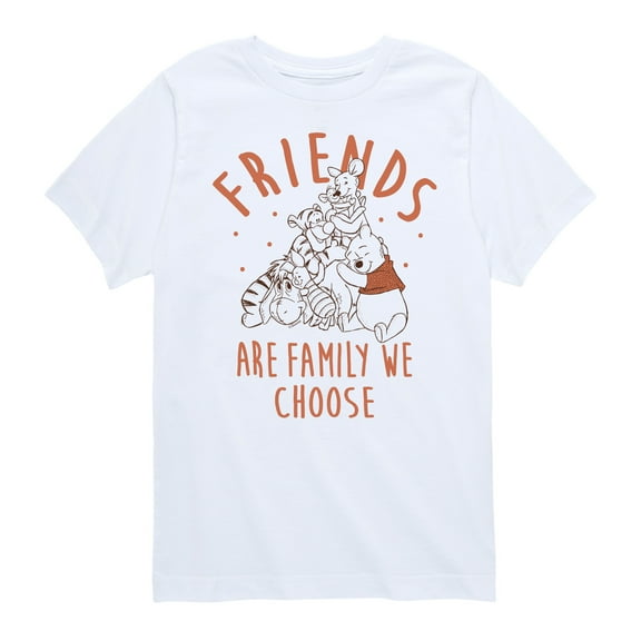 Winnie the Pooh - Friends Are Family We Choose - Toddler And Youth Short Sleeve Graphic T-Shirt