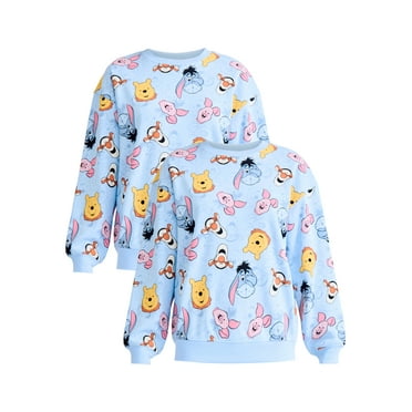 Winnie the Pooh & Friends Women's Allover Graphic Sweatshirt, Sizes XXS-XXL
