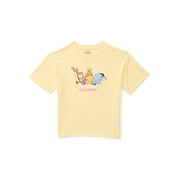 Winnie the Pooh Girls Embroidered Graphic Tee with Short Sleeves, Sizes 4-16
