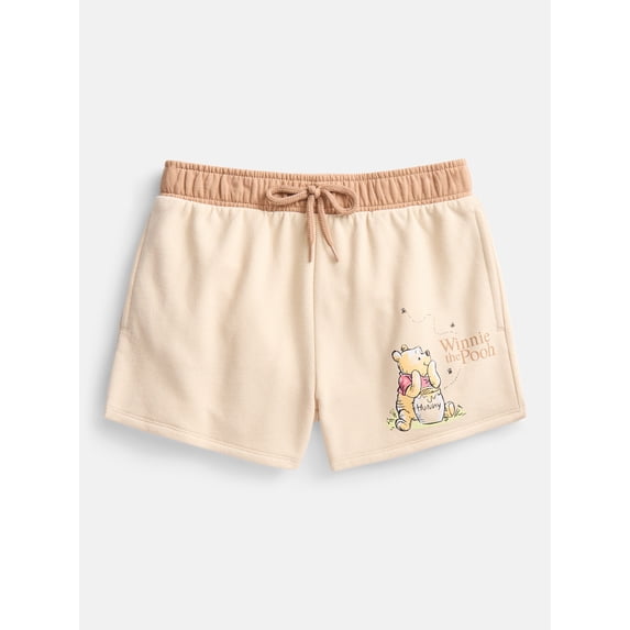 Disney Winnie the Pooh Girls Graphic Fleece Shorts, Sizes 4-16