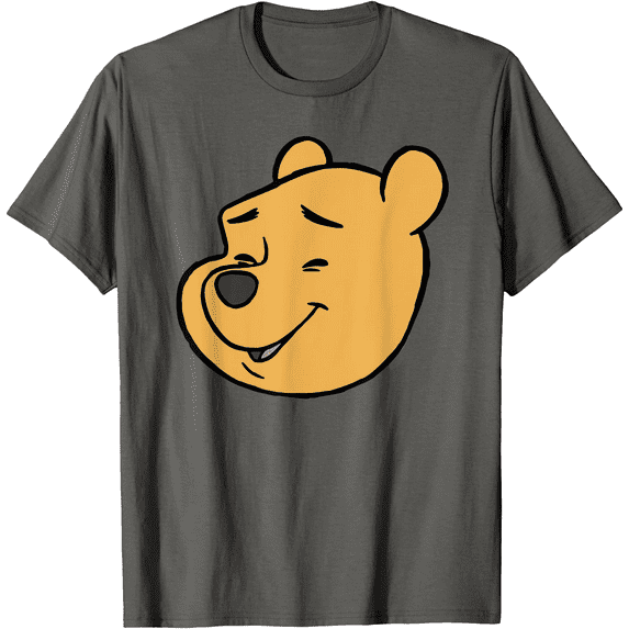 Winnie the Pooh Happy Big Face Unisex Softstyle T-Shirt for Men Women Kids,Charcoal Color,Size M