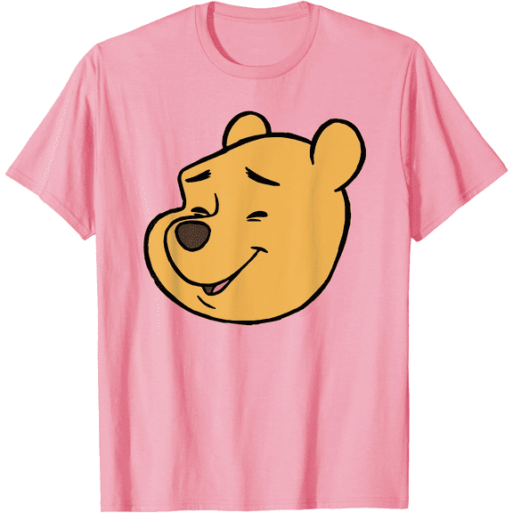 Winnie the Pooh Happy Big Face Unisex Softstyle T-Shirt for Men Women Kids,Light Pink Color,Size YM