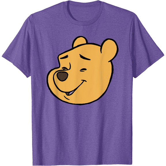 Winnie the Pooh Happy Big Face Unisex Softstyle T-Shirt for Men Women Kids,Purple Heather Color,Size L