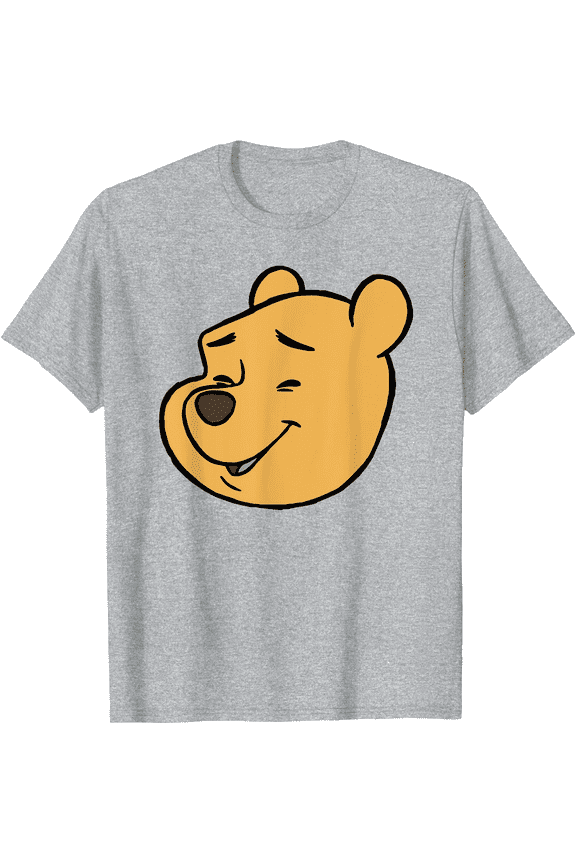 Winnie the Pooh Happy Big Face Unisex Softstyle T-Shirt for Men Women Kids,Sport Grey Color,Size 4T