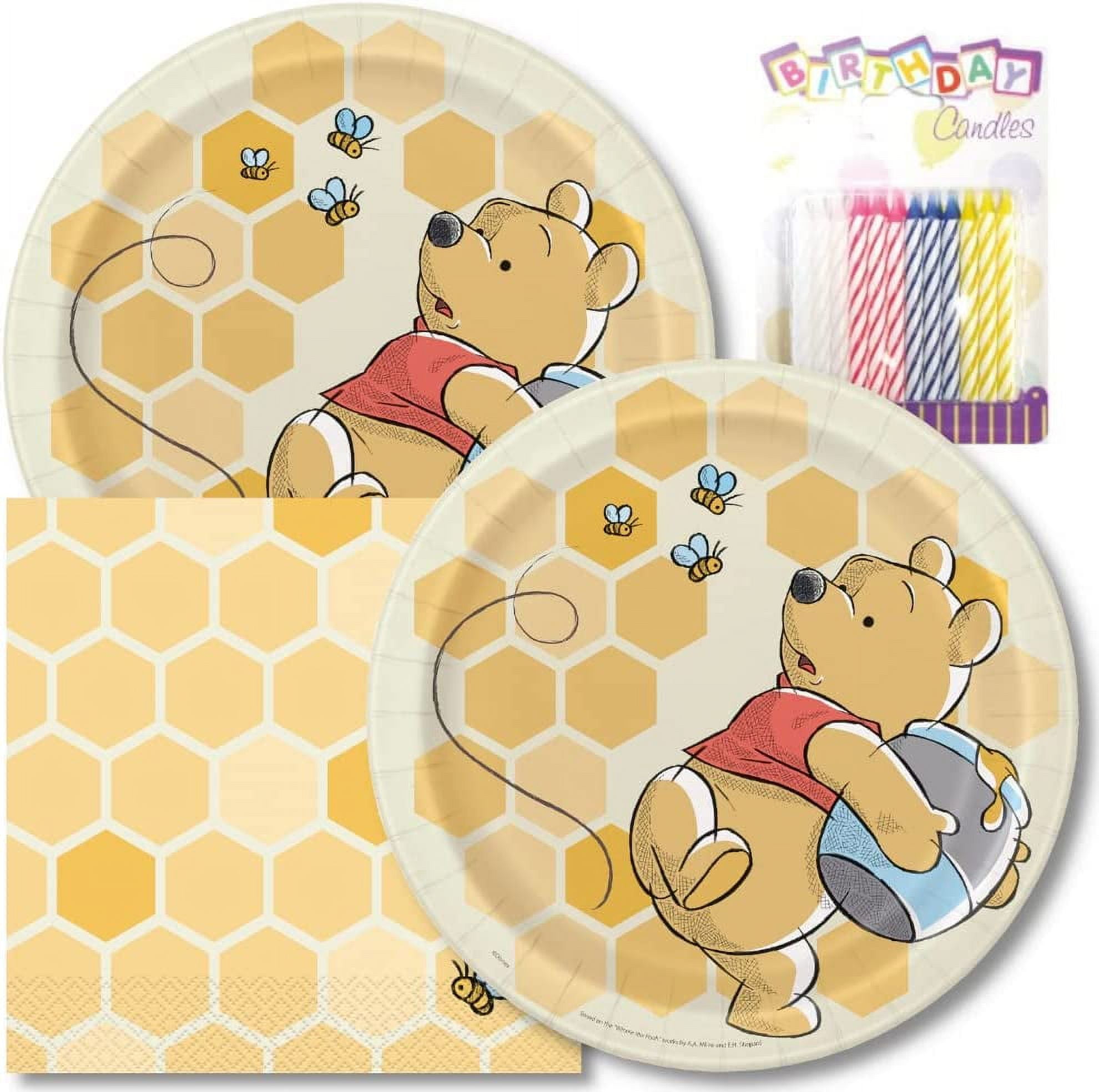 Winnie the Pooh Happy Birthday Plates & Napkins 9 Party Set