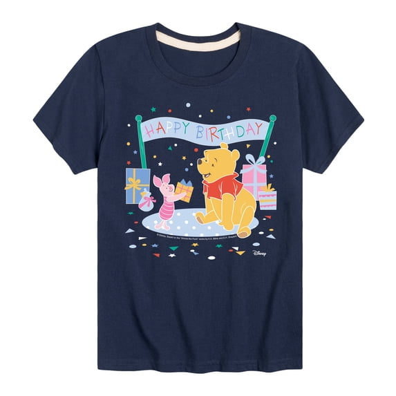 Winnie the Pooh - Happy Birthday - Youth Boys Short Sleeve Graphic T-Shirt