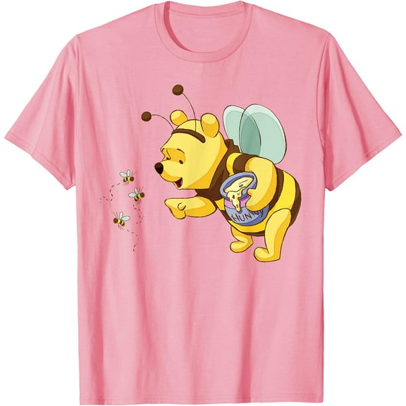 Winnie the Pooh Honey Bee Unisex Softstyle T-Shirt for Men Women Kids,Light Pink Color,Size YXS