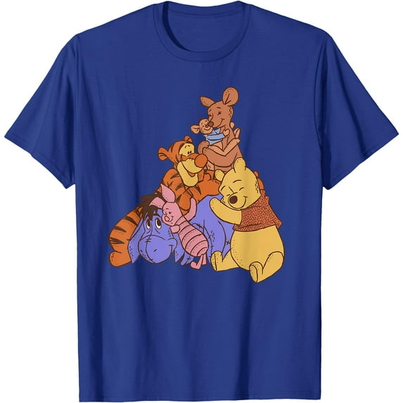 Winnie the Pooh Hundred Acre Kanga Roo Group Hug T-Shirt for Men Women, Royal Blue Color, Size 4XL