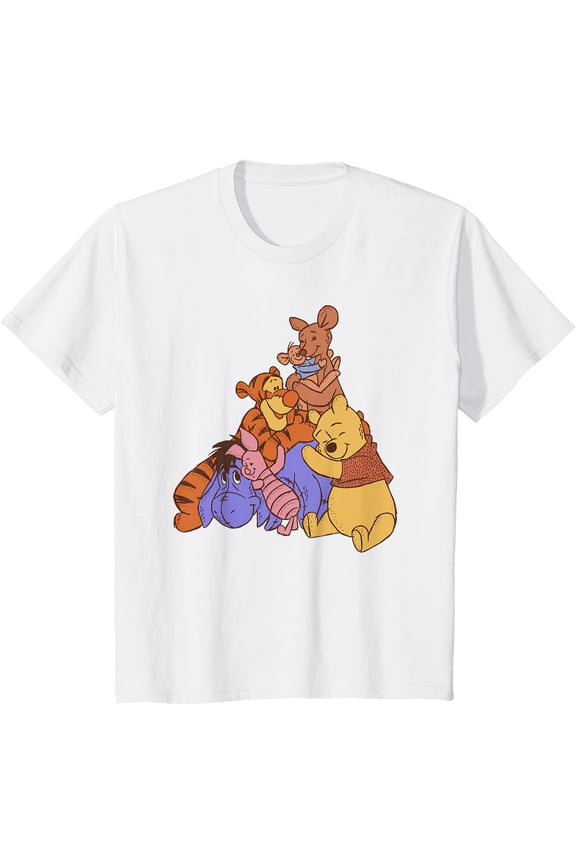 Winnie the Pooh Hundred Acre Kanga Roo Group Hug Youth T-Shirt for Boy Girl Kids Toddler, White Color, Size 2T