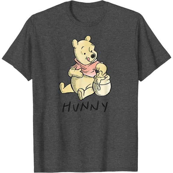 Winnie the Pooh Hunny Unisex Softstyle T-Shirt for Men Women Kids,Dark Heather Grey Color,Size M