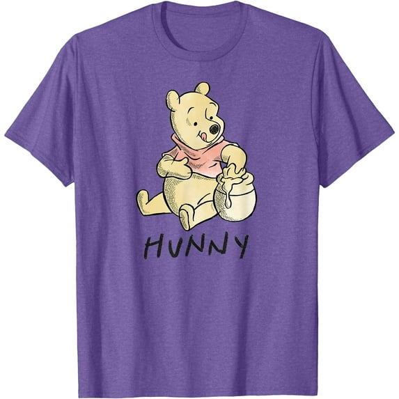 Winnie the Pooh Hunny Unisex Softstyle T-Shirt for Men Women Kids,Purple Heather Color,Size 3XL