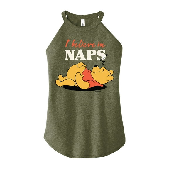 Winnie the Pooh - I Believe in Naps - Juniors High Neck Tank Top