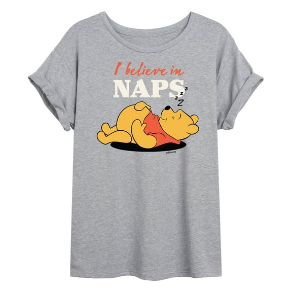 Winnie the Pooh - I Believe in Naps - Juniors Ideal Flowy Muscle T-Shirt