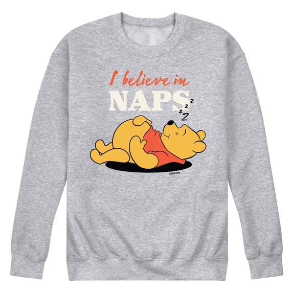 Winnie the Pooh - I Believe in Naps - Men's Crew Neck Fleece Pullover