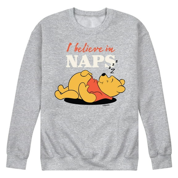 Winnie the Pooh - I Believe in Naps - Men's Crew Neck Fleece Pullover