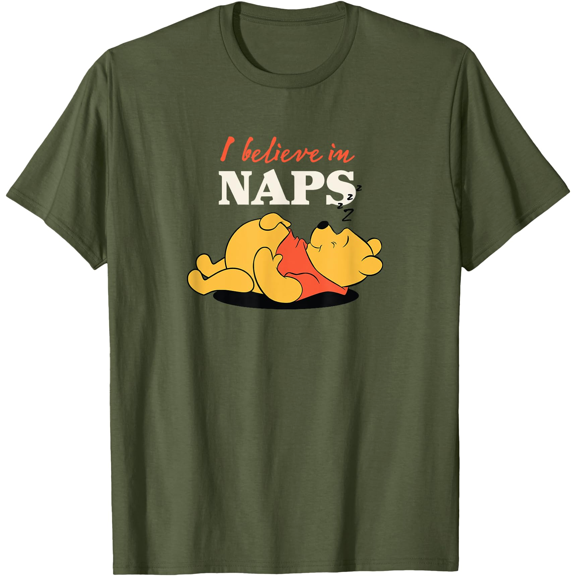 Winnie the Pooh I Believe in Naps Unisex Softstyle T-Shirt for Men Women Kids,Military Green Color,Size M