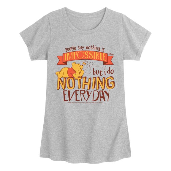 Winnie the Pooh - I Do Nothing Every Day - Youth Girls Fitted Short Sleeve T-Shirt