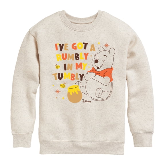 Winnie the Pooh - I've Got a Rumbly in My Tumbly - Toddler And Youth Crewneck Fleece Sweatshirt