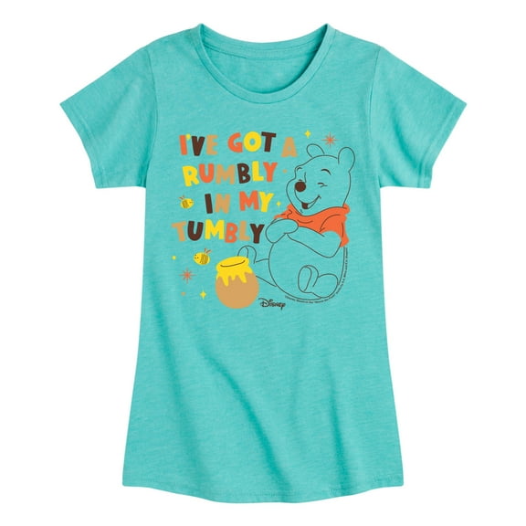 Winnie the Pooh - I've Got a Rumbly in My Tumbly - Toddler And Youth Girls Short Sleeve Graphic T-Shirt