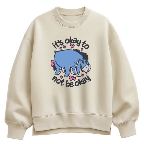 Winnie the Pooh - It's Okay Eeyore - Women's Oversized Fleece Crew Sweatshirt