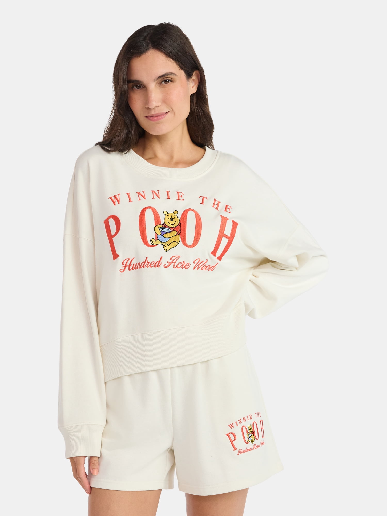 Winnie the Pooh Women’s Cropped Boxy Sweatshirt, Sizes XXS-XXL