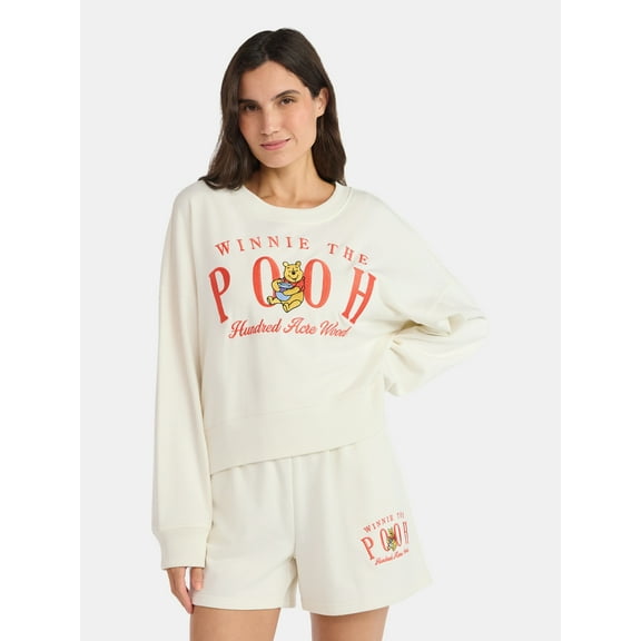 Winnie the Pooh Women’s Cropped Boxy Sweatshirt, Sizes XXS-XXL