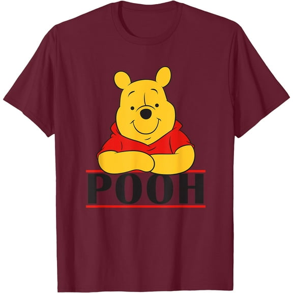 Winnie the Pooh Large Word Unisex Softstyle T-Shirt for Men Women Kids,Maroon Color,Size 2XL