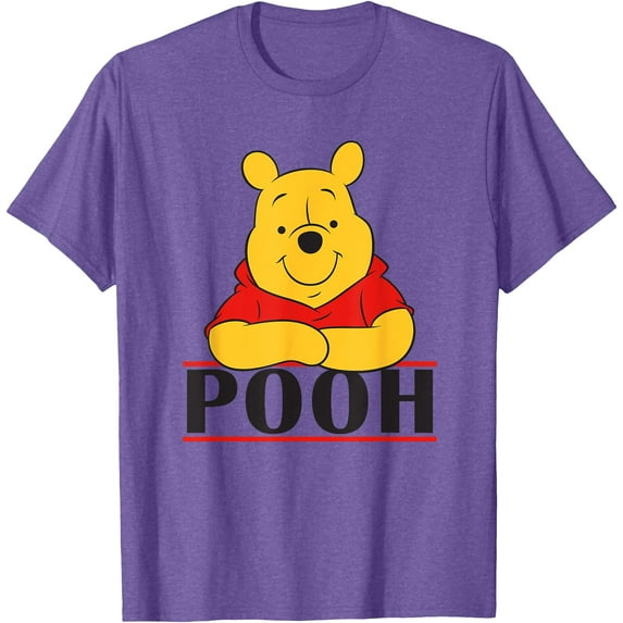 Winnie the Pooh Large Word Unisex Softstyle T-Shirt for Men Women Kids,Purple Heather Color,Size 5XL