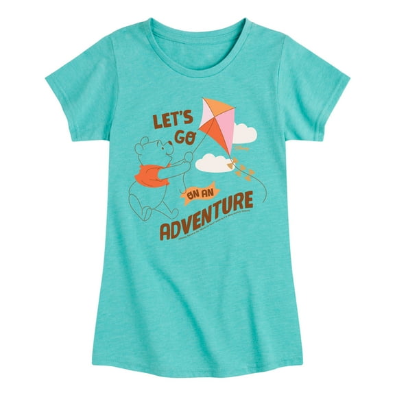 Winnie the Pooh - Let's Go on an Adventure - Flying a Kite - Toddler And Youth Girls Short Sleeve Graphic T-Shirt