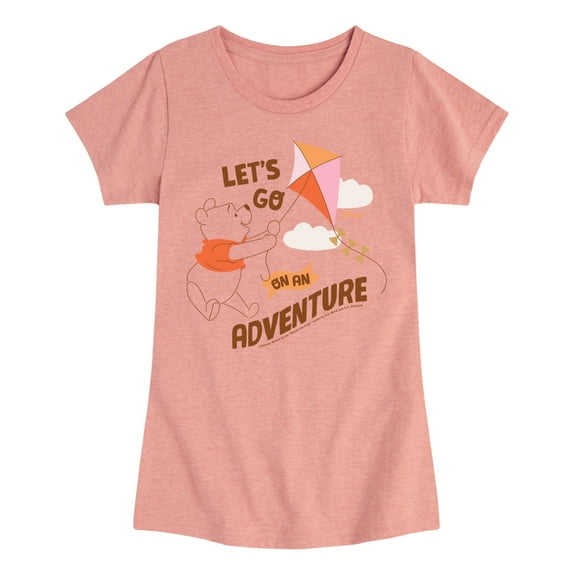 Winnie the Pooh - Let's Go on an Adventure - Flying a Kite - Toddler And Youth Girls Short Sleeve Graphic T-Shirt