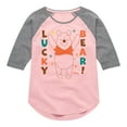 thumbnail image 1 of Winnie the Pooh - Lucky Bear - Toddler And Youth Girls Raglan Graphic T-Shirt, 1 of 3