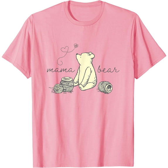 Winnie the Pooh Mama Bear Cute Pooh Big Chest Logo Unisex Softstyle T-Shirt for Men Women Kids,Light Pink Color,Size 4T