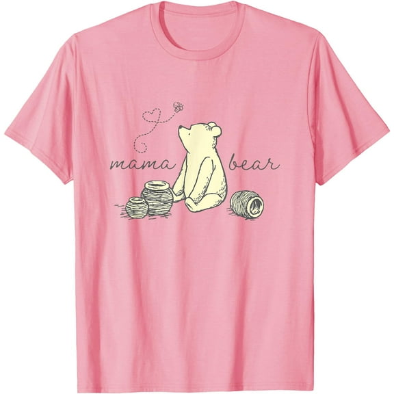 Winnie the Pooh Mama Bear Cute Pooh Big Chest Logo Unisex Softstyle T-Shirt for Men Women Kids,Light Pink Color,Size YXS