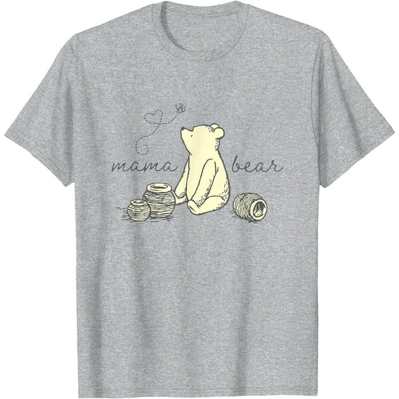 Winnie the Pooh Mama Bear Cute Pooh Big Chest Logo Unisex Softstyle T-Shirt for Men Women Kids,Sport Grey Color,Size YXS