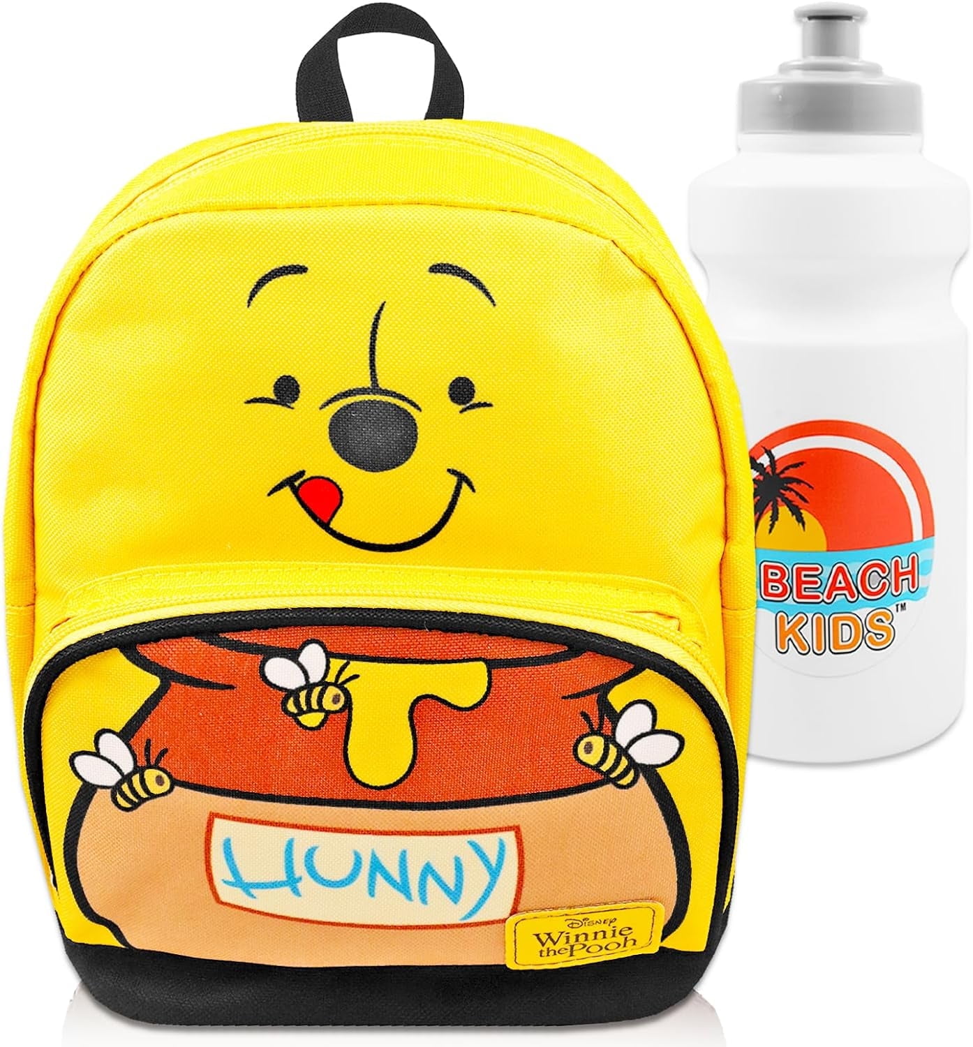Winnie the Pooh Mini Backpack Set 10 Canvas Winnie the Pooh Backpack with Front Pocket Plus Bottle Winnie the Pooh Backpack Bundle