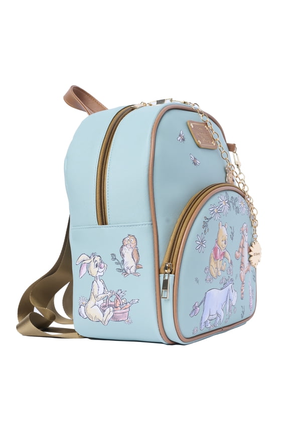 Winnie the Pooh Mini Backpack Sketch Floral Bag with Detachable Character Charm