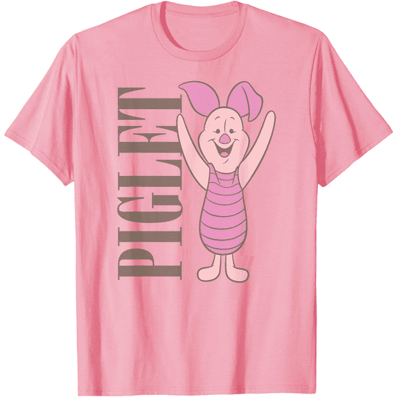 Winnie the Pooh Muted Piglet Unisex Softstyle T-Shirt for Men Women Kids,Light Pink Color,Size YXL