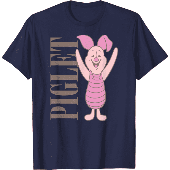 Winnie the Pooh Muted Piglet Unisex Softstyle T-Shirt for Men Women Kids,Navy Color,Size YM