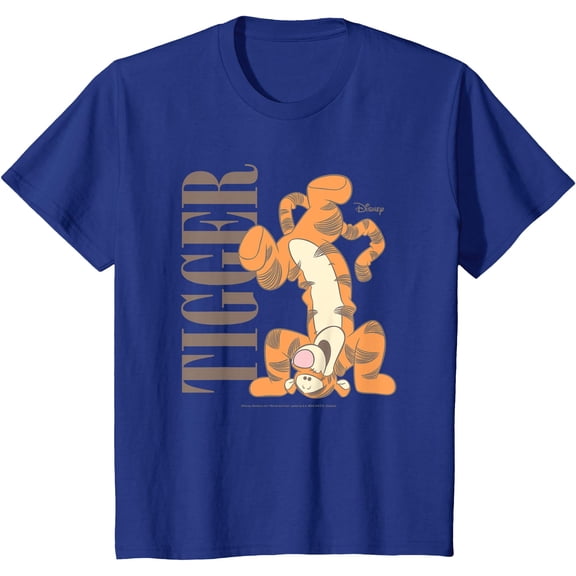 Winnie the Pooh - Muted Tigger Youth T-Shirt for Boy Girl Kids Toddler, Royal Blue Color, Size YL