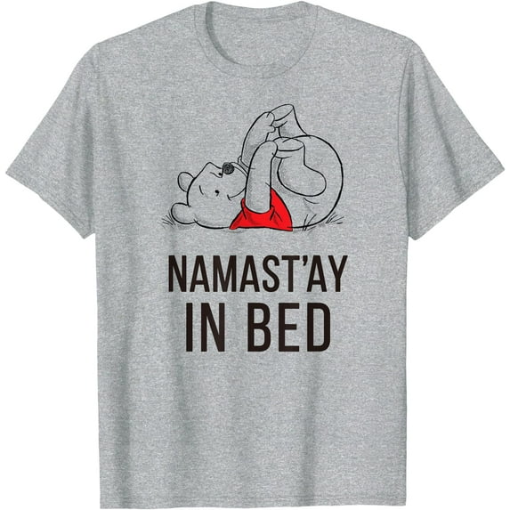 Winnie the Pooh Namast'ay Unisex Softstyle T-Shirt for Men Women Kids,Sport Grey Color,Size 5/6
