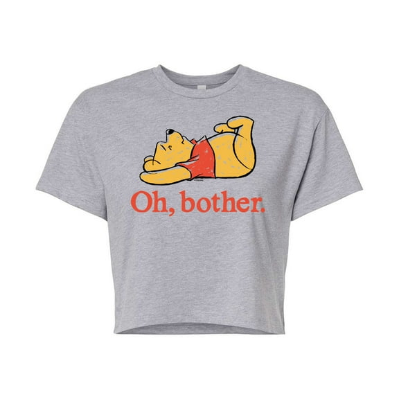 Winnie the Pooh - Oh, Bother - Sketch - Juniors Cropped Cotton Blend T-Shirt