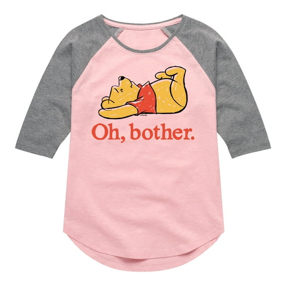 Winnie the Pooh - Oh, Bother - Sketch - Toddler And Youth Girls Raglan Graphic T-Shirt