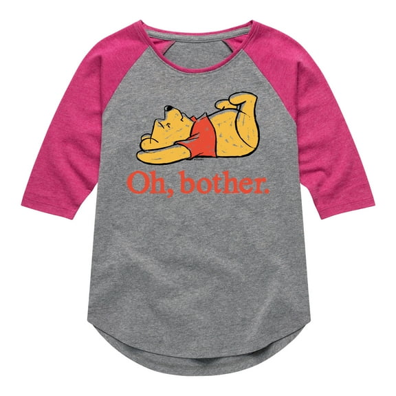 Winnie the Pooh - Oh, Bother - Sketch - Toddler And Youth Girls Raglan Graphic T-Shirt