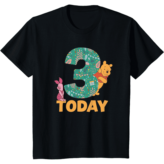 Winnie the Pooh & Piglet Birthday 3 Years Old Today Unisex Softstyle T-Shirt for Men Women Kids
