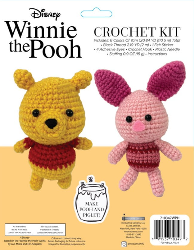Winnie the Pooh & Piglet Crochet Kit, 15 Pieces