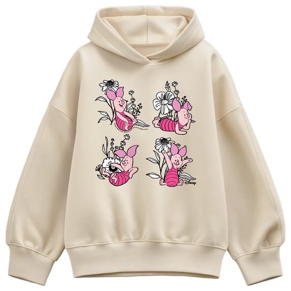 Winnie the Pooh - Piglet Flowers - Women's Oversized Fleece Hoodie Sweatshirt