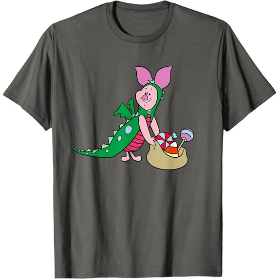 Winnie the Pooh Piglet Halloween Dragon Unisex Softstyle T-Shirt for Men Women Kids,Ice Grey Color,Size 2XL