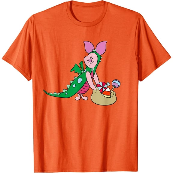 Winnie the Pooh Piglet Halloween Dragon Unisex Softstyle T-Shirt for Men Women Kids,Orange Color,Size 4T