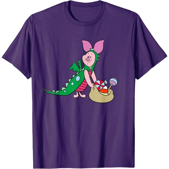 Winnie the Pooh Piglet Halloween Dragon Unisex Softstyle T-Shirt for Men Women Kids,Purple Color,Size YXS