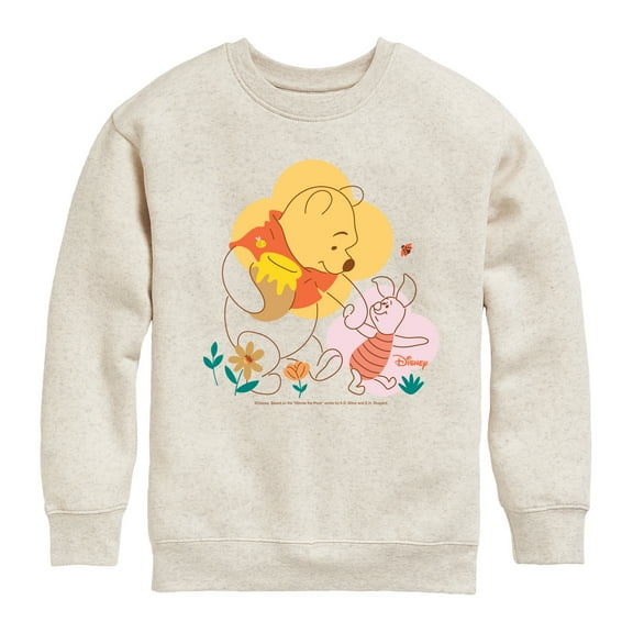 Winnie the Pooh - Piglet and Pooh Go On a Journey - Toddler And Youth Crewneck Fleece Sweatshirt